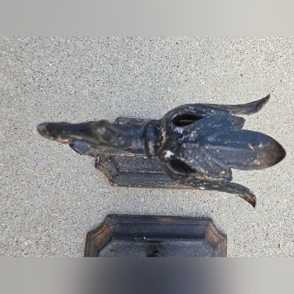 Vintage Neoclassical Rocco Wall Sconce Taper Candle Holder Metal Tin 8x4x9 Set 2 - Picture 8 of 16